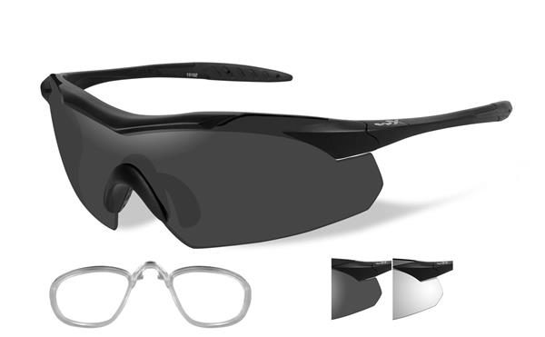 WileyX / Vapor / Matte Black Frame / Clear & Grey Lenses / Rx Insert / Sunglasses - 3501RX
