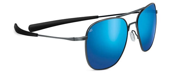 Serengeti / Aerial / Sunglasses / Prescription - 8205 Aerial Shiny Dark Gunmetal Polarized 555nm Blue