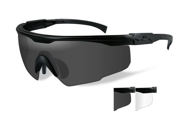 WileyX / PT-1 / Matte Black Frame / Clear & Grey Lenses / Sunglasses - PT 1SC