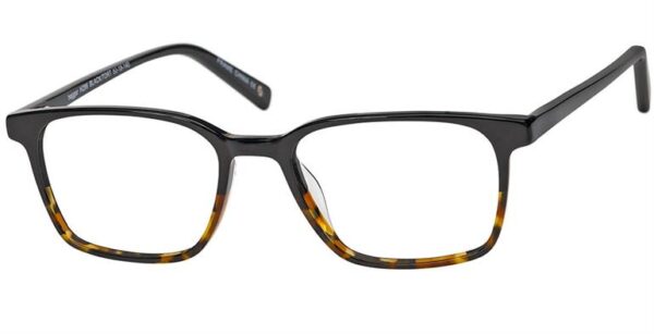 Manufacturer: I-Deal Optics Collection: Haggar Model: H285 Style: Plastic Eyeglass Frame with Spring Hinges Gender: Men / Unisex Colors: Black/Tortoise, Navy, Tortoise/Grey Size: 52-18-140 / 38 LENS MENU LENS GUIDE
